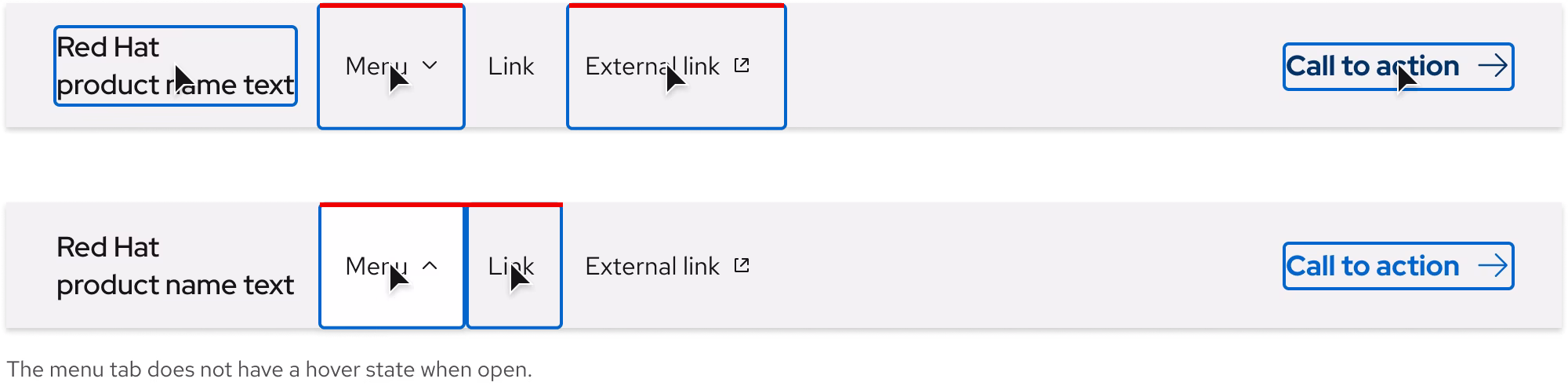 Image of light scheme secondary navigation active states